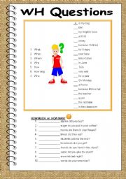 English Worksheet: WH words