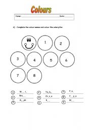 English worksheet: colours_writting