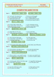 English Worksheet: COMPOUND ADJECTIVES