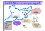 English worksheet: the present continuous bird