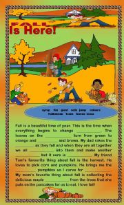 English Worksheet: Comprehension - Fall is Here