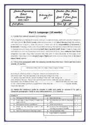 English Worksheet: A Test