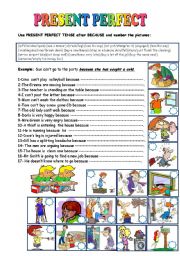 English Worksheet: PRESENT PERFECT+KEY