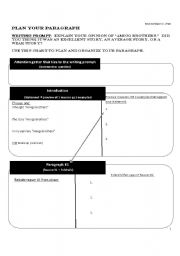 How to write/plan a paragraph