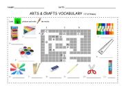 English worksheet: ARTS & CRAFTS CROSSWORD