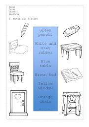 English Worksheet: My room 