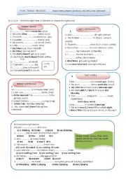 English Worksheet: Four Tenses - Revision