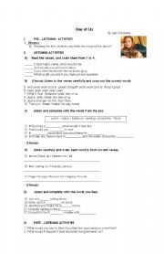 English Worksheet: One of us - Song