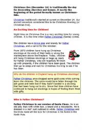 English Worksheet: Some information about Christmas 