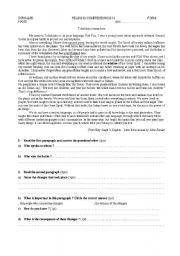 English Worksheet: Test reading comprehension about Native Americans