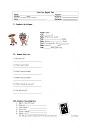 English Worksheet: 5th form test