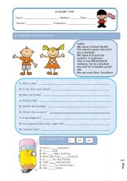 English Worksheet: TEST - BEGINNERS