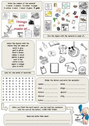 English Worksheet: Things are made of materials