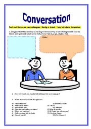 English worksheet: Conversation for adults