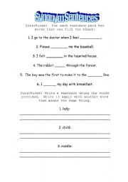 English Worksheet: Synonym Sentences