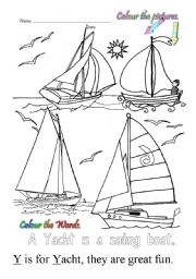 English Worksheet: Y is for Yacht