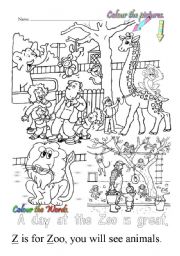 English Worksheet: Z is for Zoo