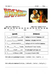 English worksheet: back to the future