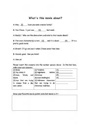 English worksheet: Explaining about a movie