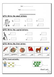 English worksheet: letters worksheet
