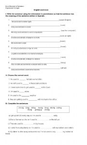 English Worksheet: Be used to / Get used to