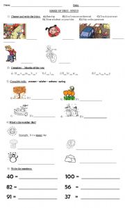 English Worksheet: Imperatives - Seasons - Months - Days - Weather - Numbers II