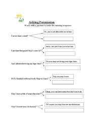 English Worksheet: Asking for permission 