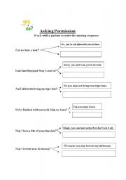 English worksheet: Asking for permission 