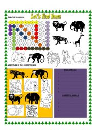 English worksheet: THE ANIMALS