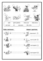 English Worksheet: Verb can