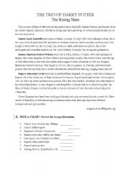 English Worksheet: Description - Harry Potter TRIO