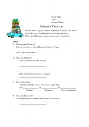 English Worksheet: Miriam`s Vacation