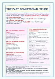 English Worksheet: THE PAST CONDITIONAL TENSE.