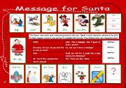 English Worksheet: Message for Santa Student A