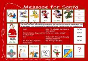 English Worksheet: Message for Santa Student B