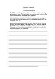 English worksheet: Matilda by Roald Dahl: Design Your Own Prank for Matilda