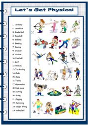 English Worksheet: sports