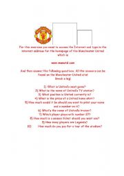 English worksheet: Manchester United Quiz