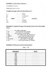 English worksheet: Daily routines/ PAST SIMPLE (2)