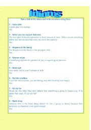 English worksheet: Idioms - Making Up Sentences