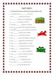 English Worksheet: PAST SIMPLE (REGULAR VERBS)