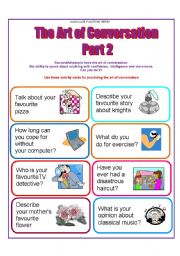 English Worksheet: Conversation Cards