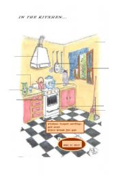 English Worksheet: In the kitchen