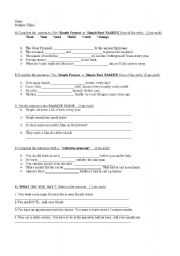 English worksheet:  intermediate exam