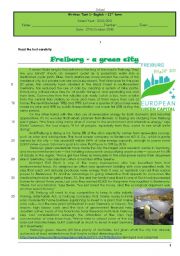 English Worksheet: Test - a green city