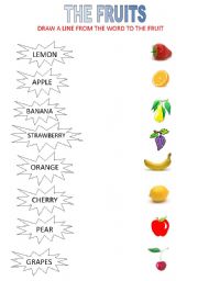 English Worksheet: THE FRUITS