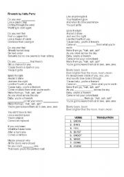 English worksheet: FIREWORK - KATTY PERRY