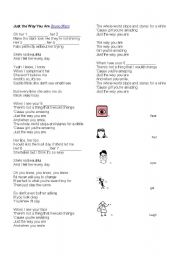 English Worksheet: JUST THE WAY YOU ARE - BRUNO MARS