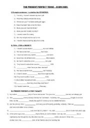 English Worksheet: Present Perfect Tense