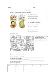 English Worksheet: Test have/has got furniture toys